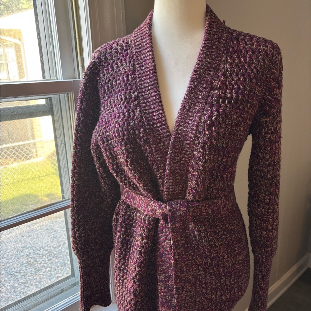 Women's Maroon Knit Cardigan Sweater